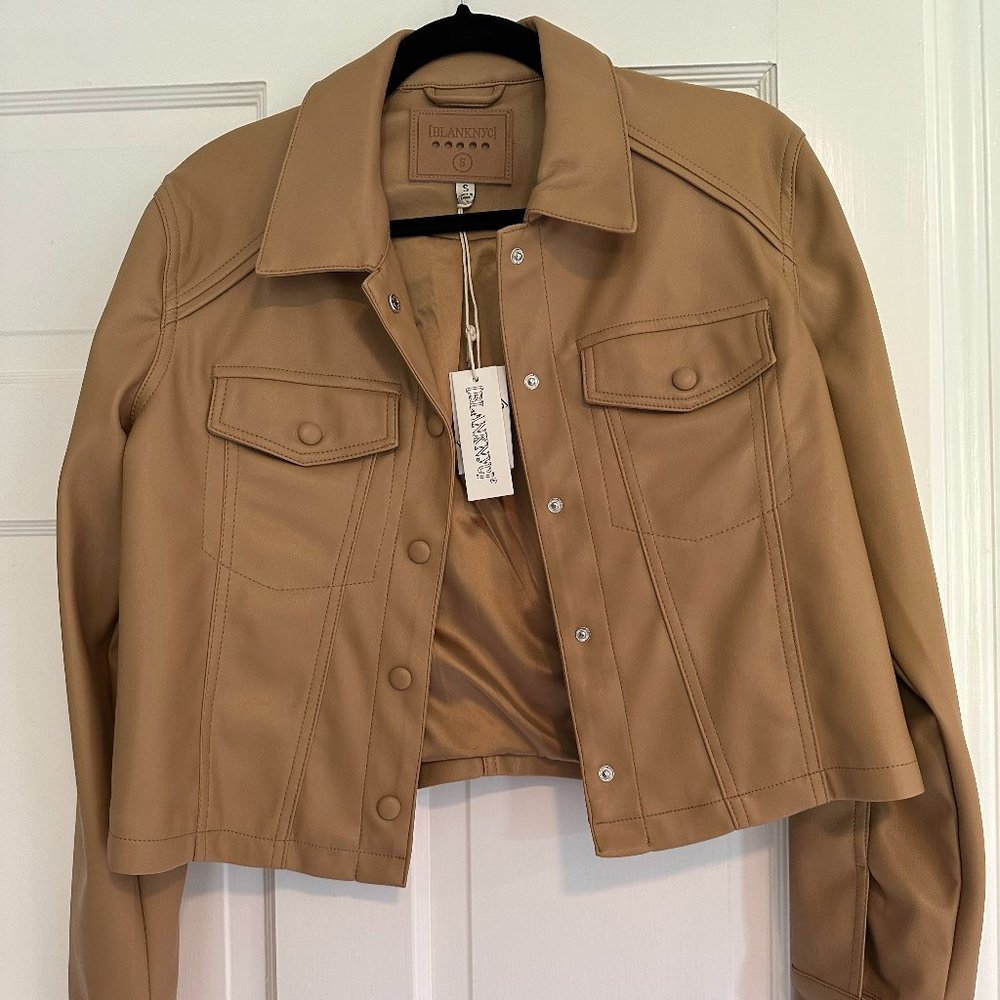 NWT - BLANK NYC Brown Faux Leather Jacket - Size Small